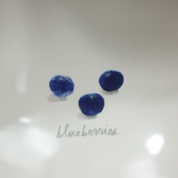 Rae Dunn Artisan Collection By Magenta Blue Berries Small Oval Dish - Picture 2 of 4
